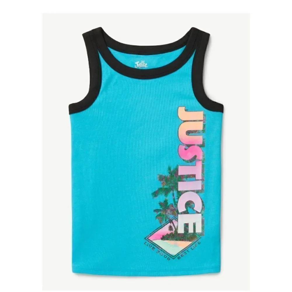 Justice Girls Lightweight Knot Front Shirt & Tank Top 2-Count Size XS 4/5